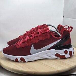 Men Size 10.5 - Nike React Element 55 Team Red Athletic Running Gym Shoe Walking